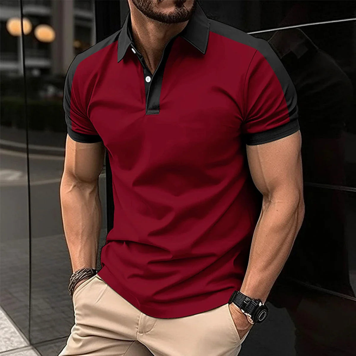 Premium short sleeve polo shirts for men in a variety of vibrant colors and sizes
