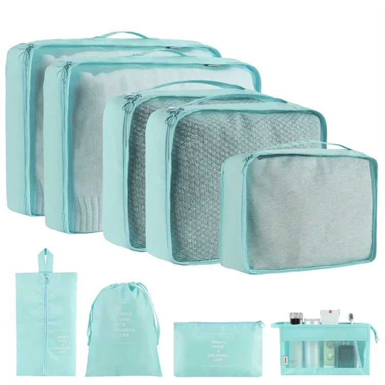 Simple solid colour polyester storage bags for home organisation in various colours