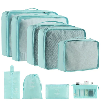 Simple solid colour polyester storage bags for home organisation in various colours