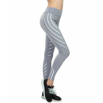 Premium laser-printed yoga pants for women, featuring a slimming design and breathable milk silk fabric