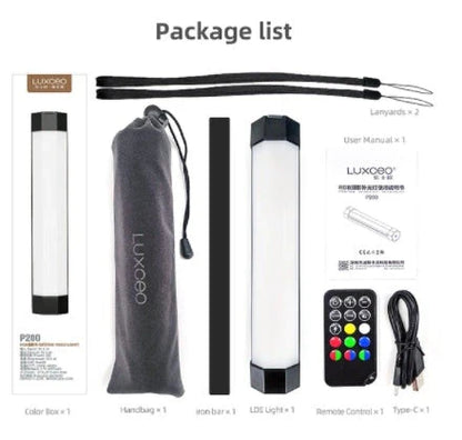 Vibrant LED photography lighting wand with wireless remote control, offering customizable color and brightness for creative lighting solutions