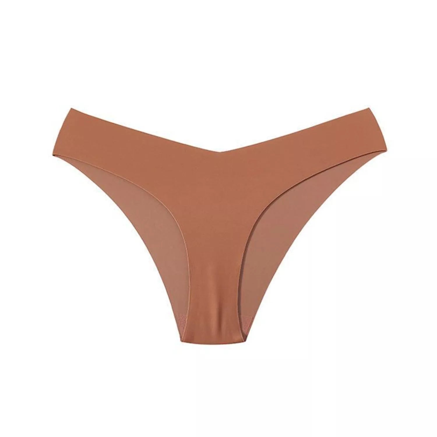 Women's V-shaped Waistband Seamless Ice Silk Panties in 5-colour set
