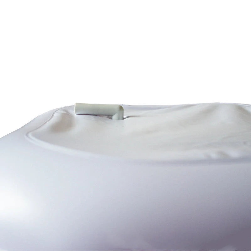 Inflatable Shampoo Basin for elderly care, white and black options, includes drain