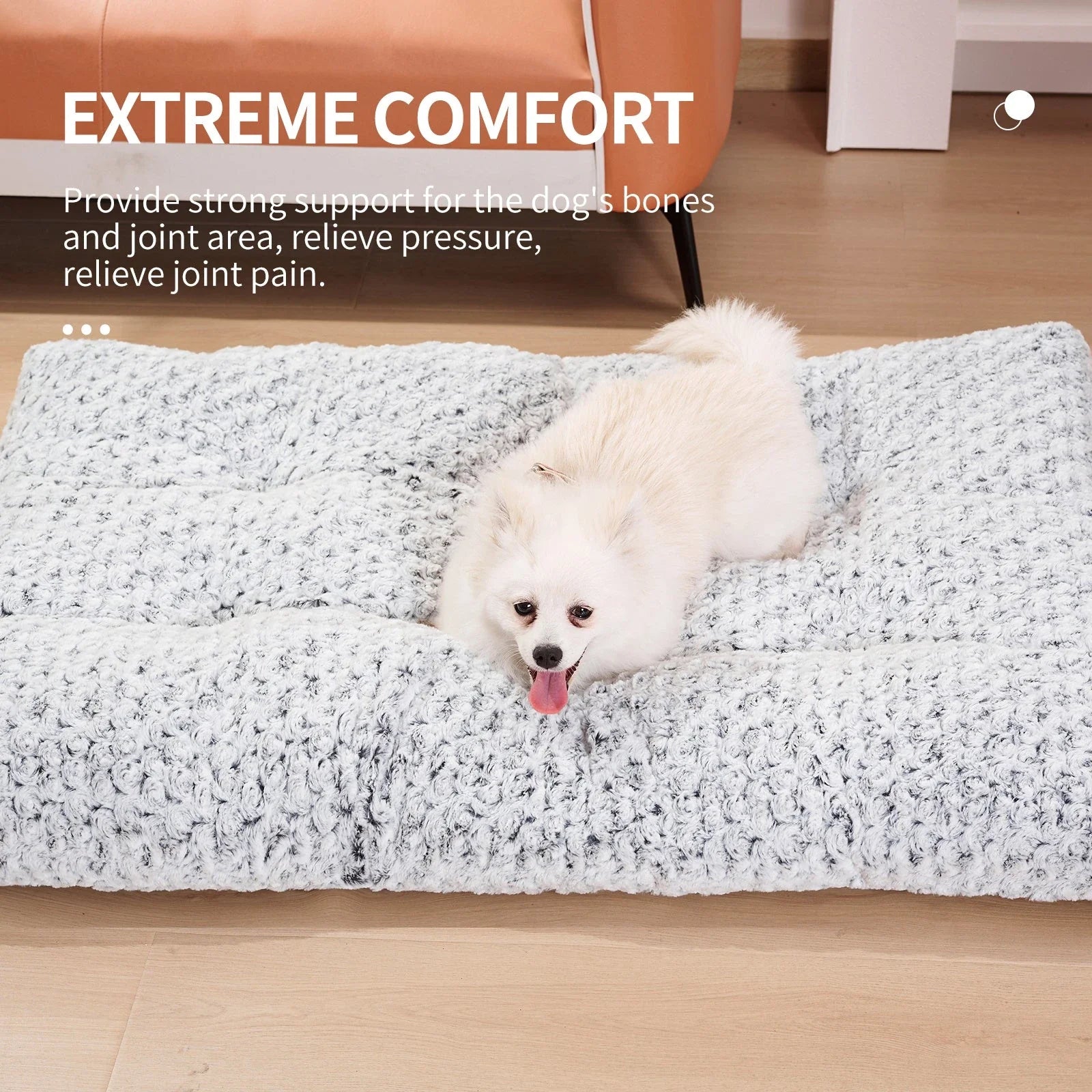 Plush, cushioned dog beds with rose velvet exterior and soft, supportive cotton filling, providing cozy and comfortable sleeping for medium to large dogs