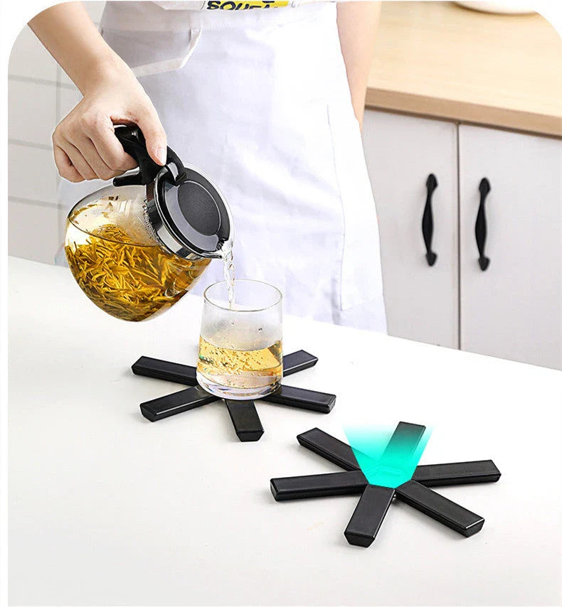 Durable heat-resistant folding pan mat made of high-quality ABS material for kitchen use