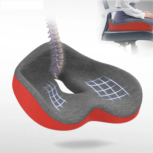 Ergonomic memory foam seat cushion in various colours for office and car use