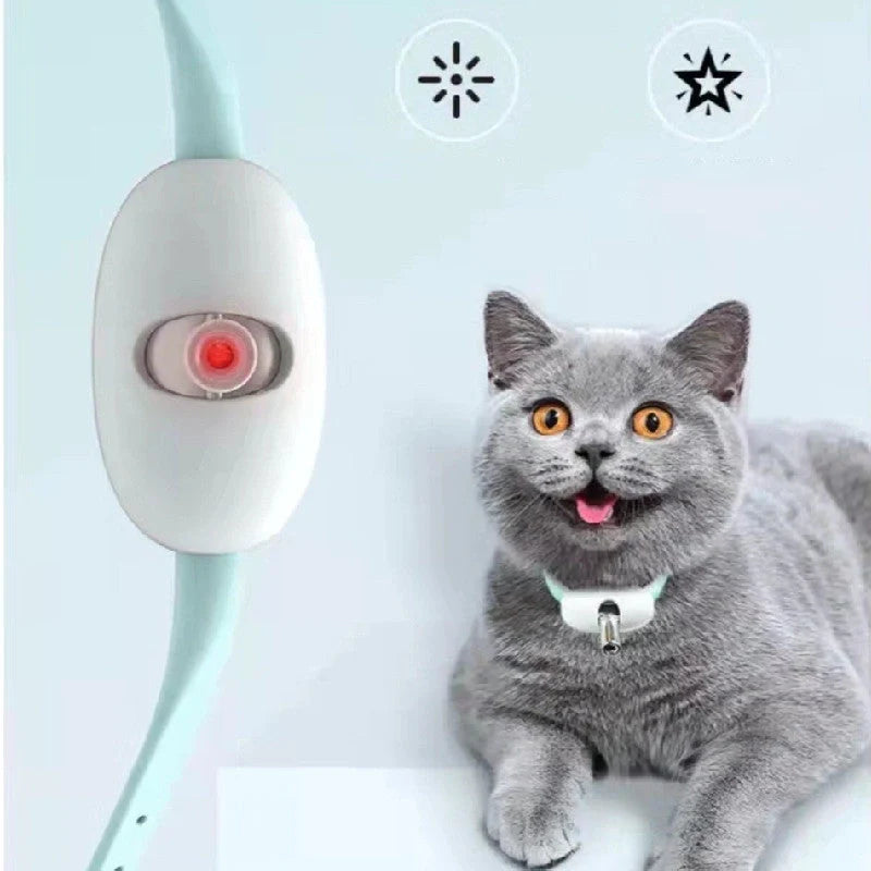 Smart Laser Teasing Cat Collar with adjustable fit and USB charging