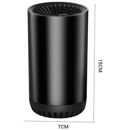 Compact car heater with adjustable airflow and heating/cooling functionality for year-round in-car comfort