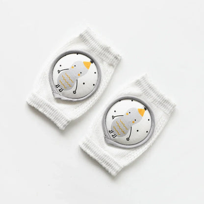 Children's breathable cotton knee pads with cartoon animal designs for crawling infants
