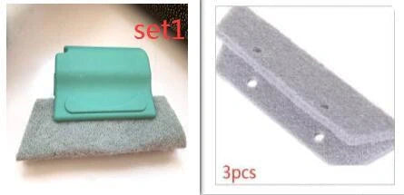 Creative Window Groove Cleaning Gap Brush Slot Cleaner in beige, light grey, and blue