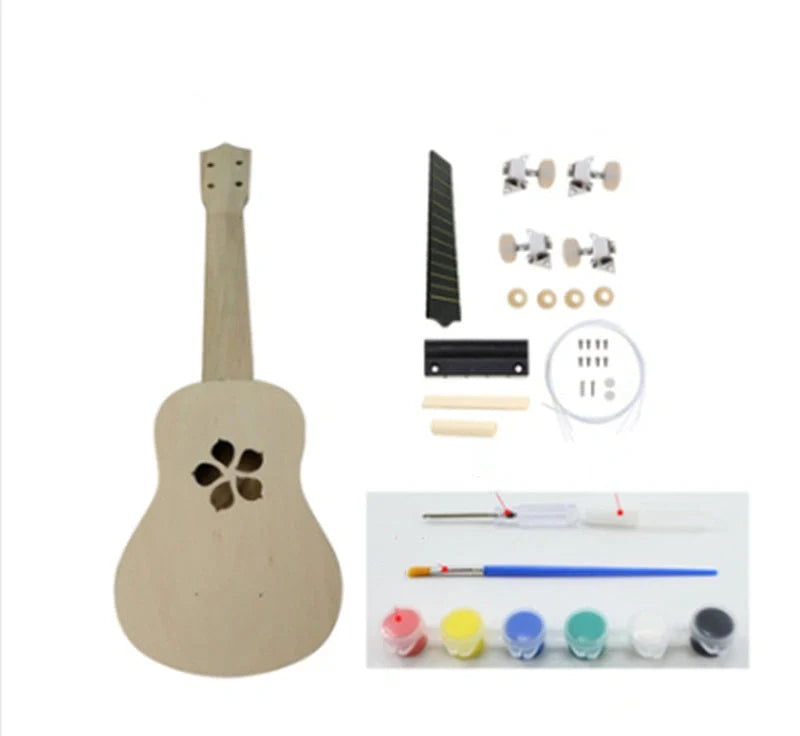 Hand-painted cherry blossom ukulele for beginners with durable basswood construction