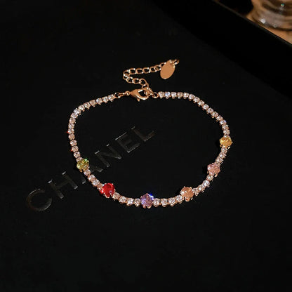 Elegant zircon geometric bracelet with South Korean fashion design