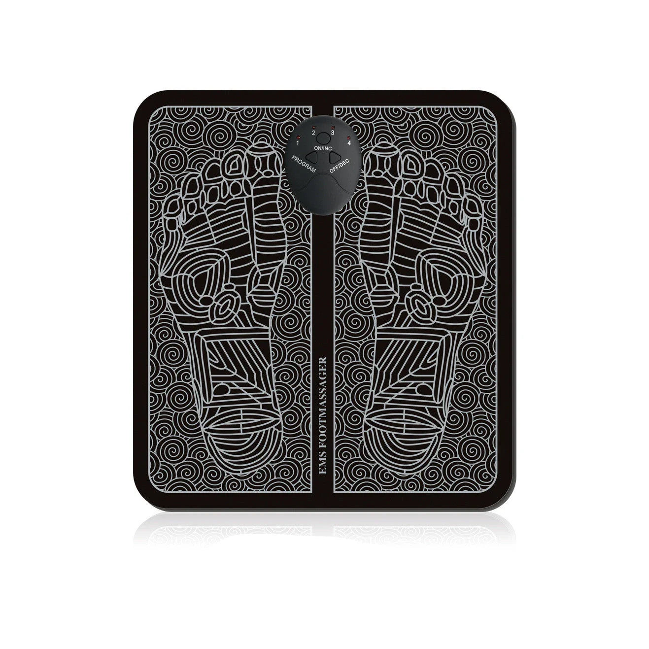 Premium EMS foot massager with 6 massage modes, 9 intensity levels, and USB charging for soothing foot relief