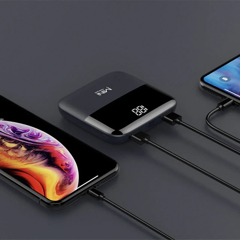 10000mAh Mini Power Bank in various colours with USB Type-C and Micro USB inputs