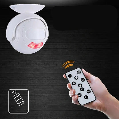 Burglar alarm ks-sf23 with white finish, wide detection angle, and multiple power options