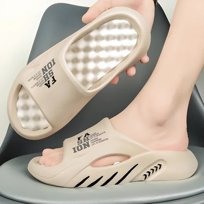 Luxurious men's massage sandals with built-in massage technology, soft cushioned sole, and durable design for comfortable summer wear