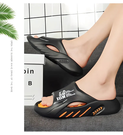 Luxurious men's massage sandals with built-in massage technology, soft cushioned sole, and durable design for comfortable summer wear