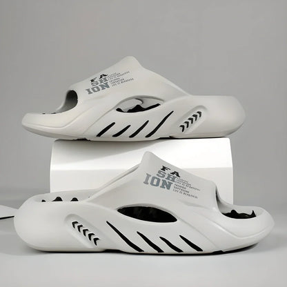 Luxurious men's massage sandals with built-in massage technology, soft cushioned sole, and durable design for comfortable summer wear