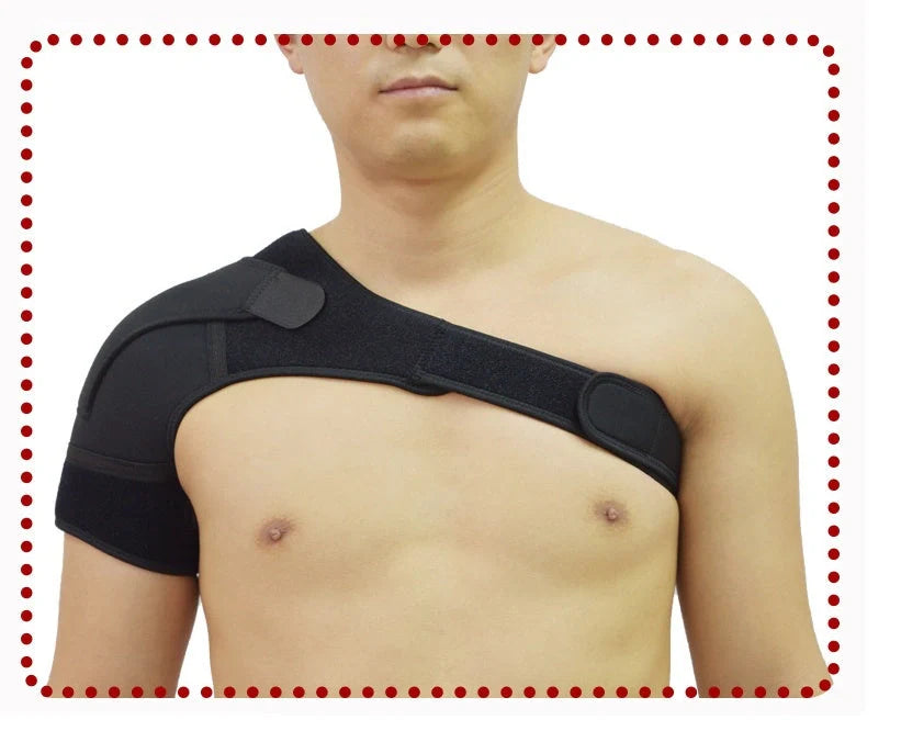 Adjustable neoprene shoulder support brace for dislocation and arthritis pain relief