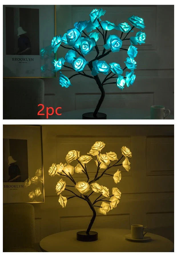 Enchanting Rose Flower Lamp with warm, soothing lighting and USB/battery power options for versatile home decor