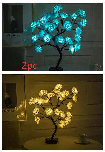 Enchanting Rose Flower Lamp with warm, soothing lighting and USB/battery power options for versatile home decor
