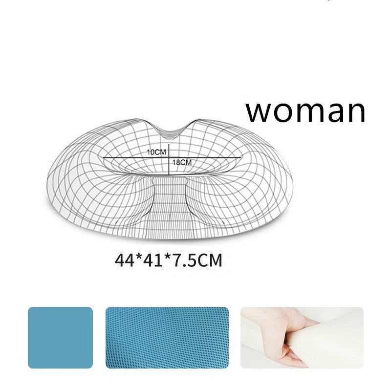 Premium memory foam seat cushion with tailored design for men and women, featuring breathable materials and a removable cover for easy cleaning.