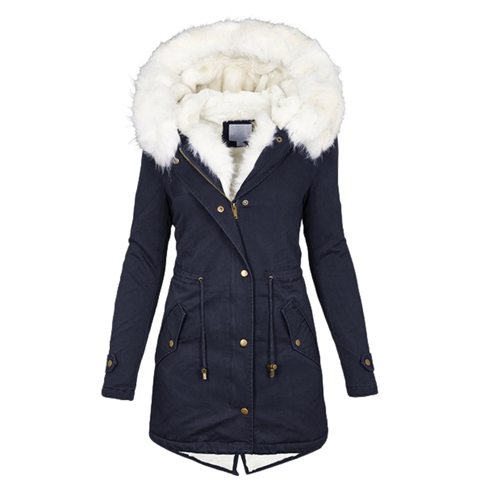 Women's lightweight padded jacket with white collar in various colours