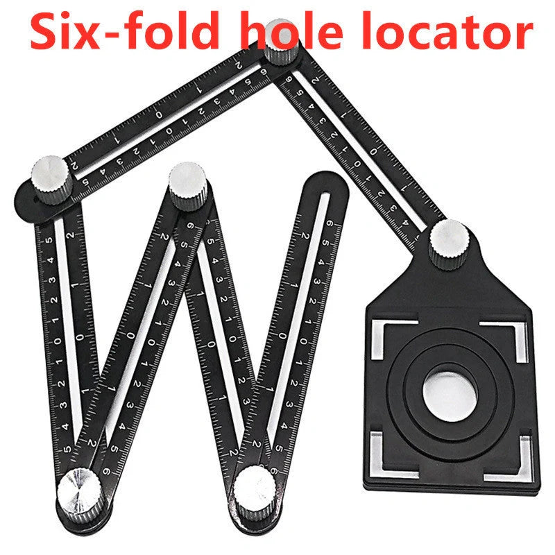Aluminum alloy six-folding multi-angle measuring ruler for precise tile and lumber layouts