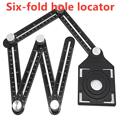Aluminum alloy six-folding multi-angle measuring ruler for precise tile and lumber layouts