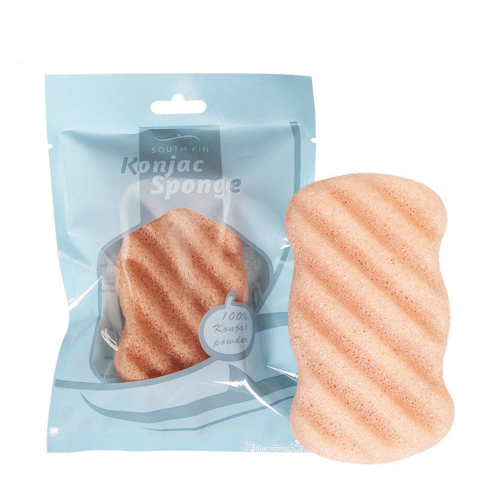 Natural konjac shower gel sponge for sensitive skin care, 100% natural fibre