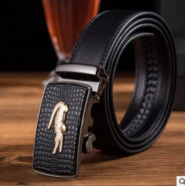 Premium leather automatic buckle belt in multiple styles and sizes