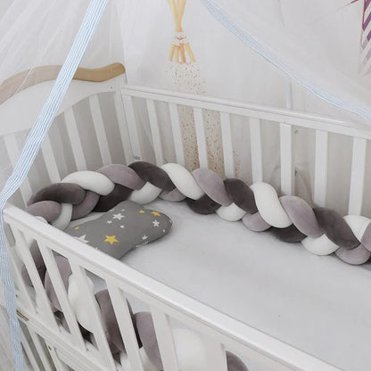 Baby Bumper Bed Braid Knot Pillow Cushion for infant crib safety in various colours