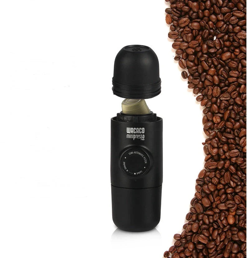 Portable Manual Espresso Coffee Maker with Stainless Steel Body and Silicone Components