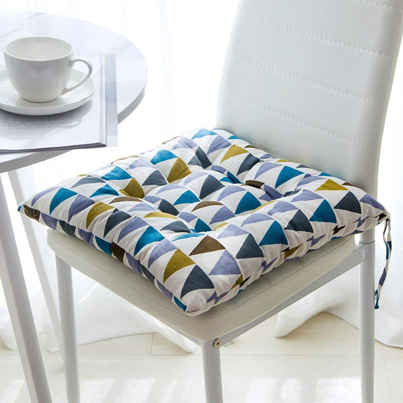 Premium linen and cotton chair cushion in various patterns and designs, offering luxurious comfort and support for your seating needs.