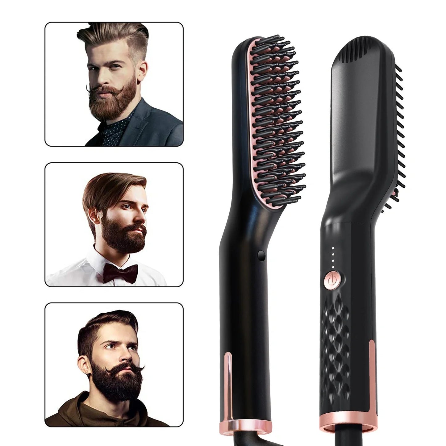 Electric straightening hair comb with ceramic coating and dual temperature settings