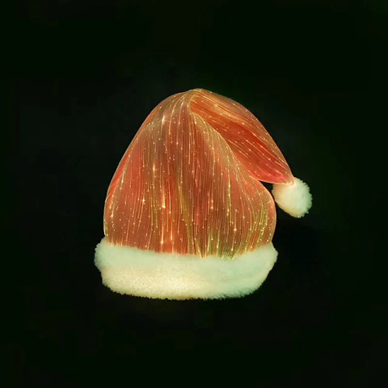 LED Glowing Christmas Hat with multi-coloured lights, festive holiday accessory