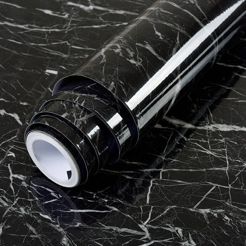 Elegant marble effect wallpaper for kitchen and bathroom renovation