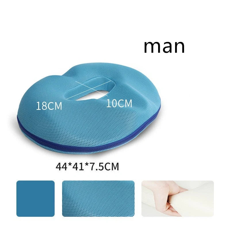 Premium memory foam seat cushion with tailored design for men and women, featuring breathable materials and a removable cover for easy cleaning.