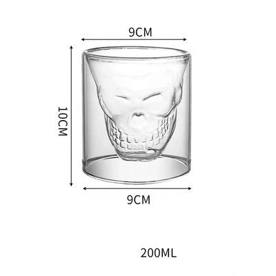 3D double-layer panda cup with skull design and festive inner Christmas tree