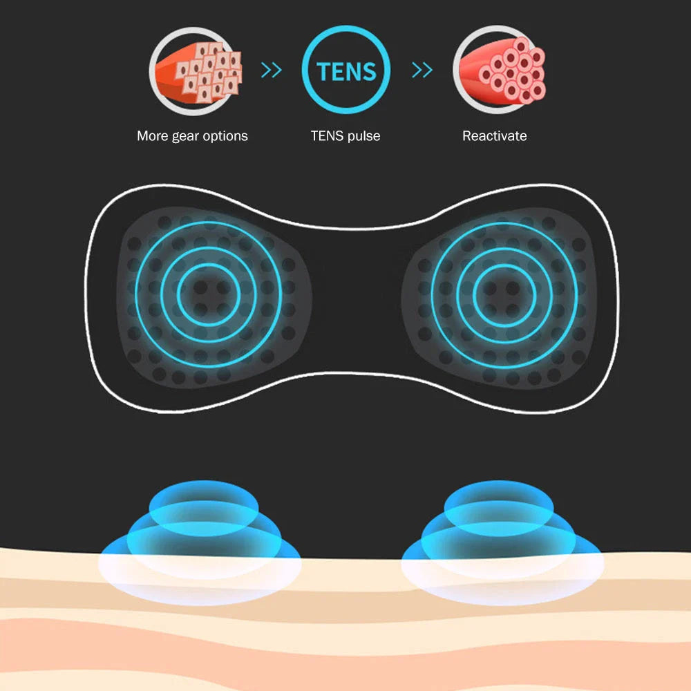 Premium mini wireless neck massager with 6 intelligent massage modes, soft faux leather design, and portable, lightweight construction for soothing muscle relief