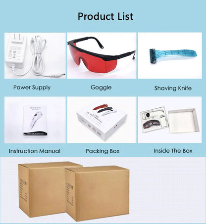 Premium laser hair removal device with adjustable intensity levels for smooth, hair-free skin