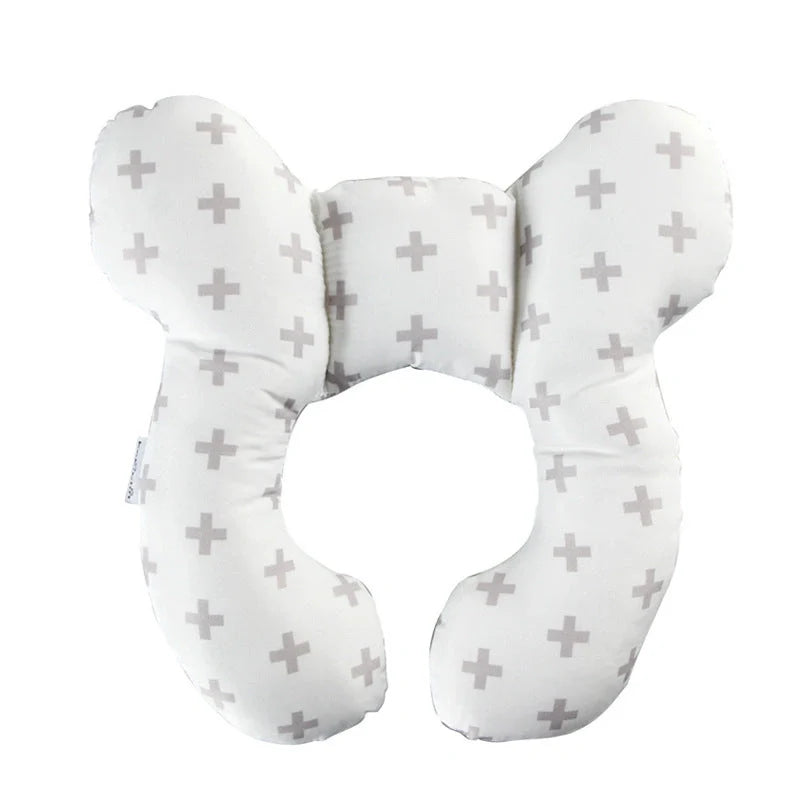 U-shaped baby head support pillow in pure cotton for car safety seats