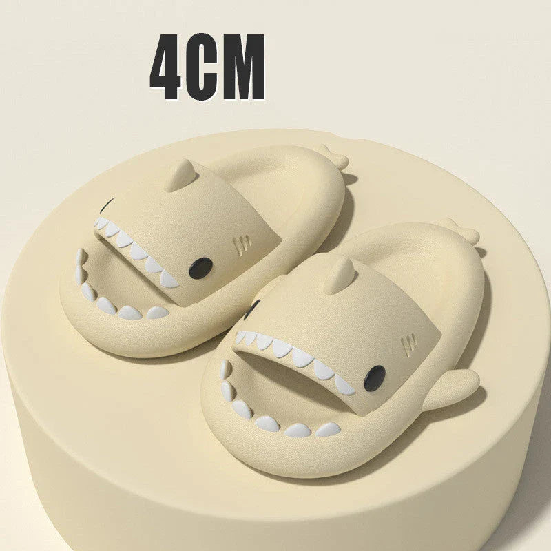 Cozy shark-themed slippers made of plush EVA material for indoor and outdoor wear with customized support