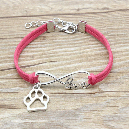 Stylish hand-woven infinity love pet bracelet in various colors for pet owners to express their affection