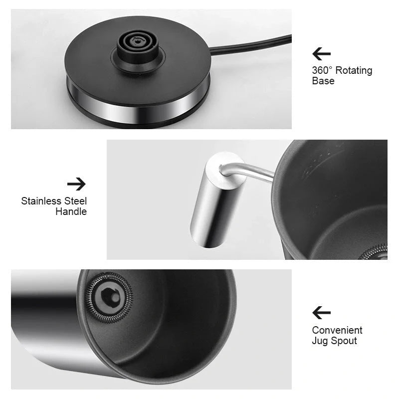 Electric Milk Frother for Coffee with Stainless-Steel Body and 3 Functions