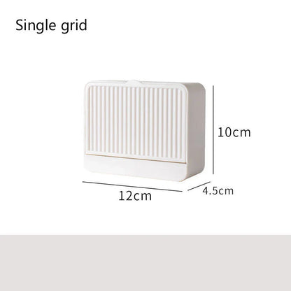 Stylish bathroom soap dispenser with wall-mounted storage box and drainage design