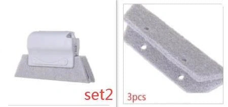 Creative Window Groove Cleaning Gap Brush Slot Cleaner in beige, light grey, and blue