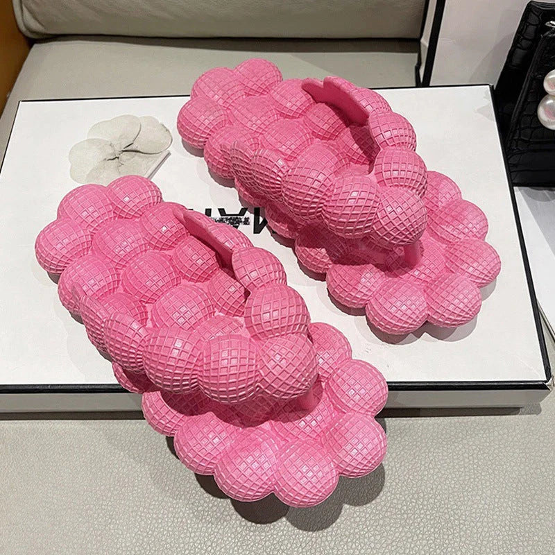 Women's PVC herringbone design bubble slippers in various colours