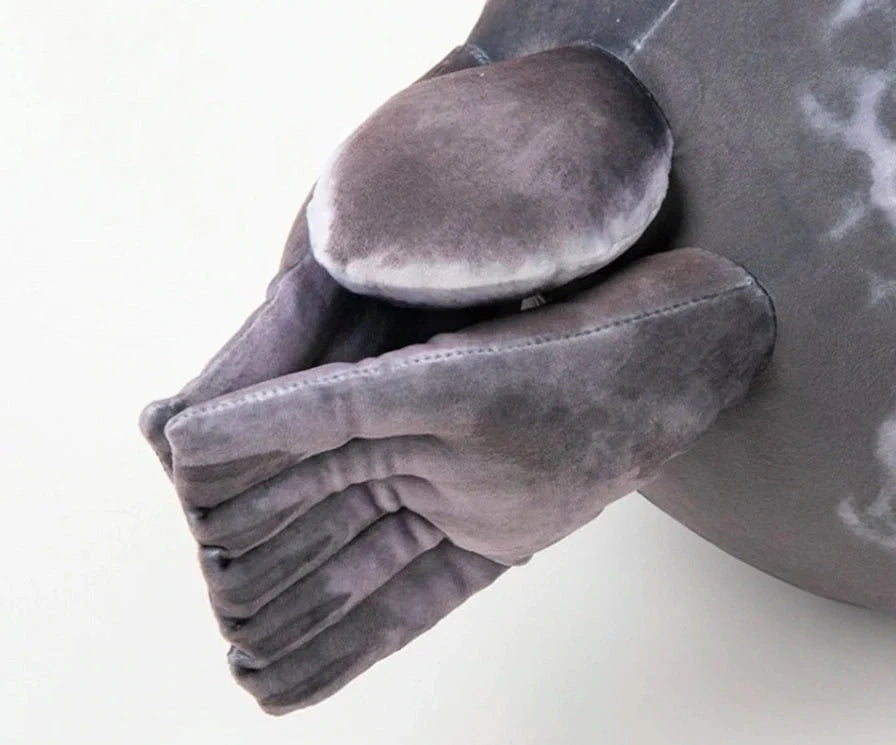 Large seal pillow doll plush toy in white or grey, sizes 30cm to 80cm