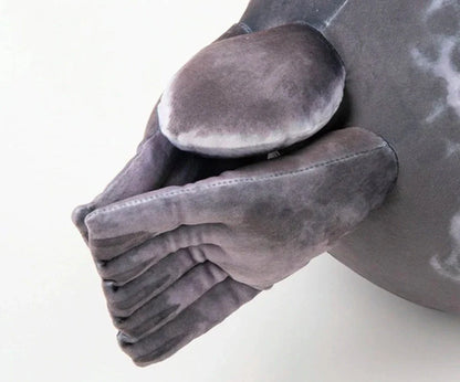 Large seal pillow doll plush toy in white or grey, sizes 30cm to 80cm